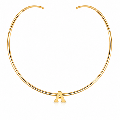 Semijoia Colar Choker Aro 12cm Letra A Banho Ouro 18K