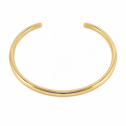 Semijoia Colar Choker Aro 13cm Tubo Banho Ouro 18K