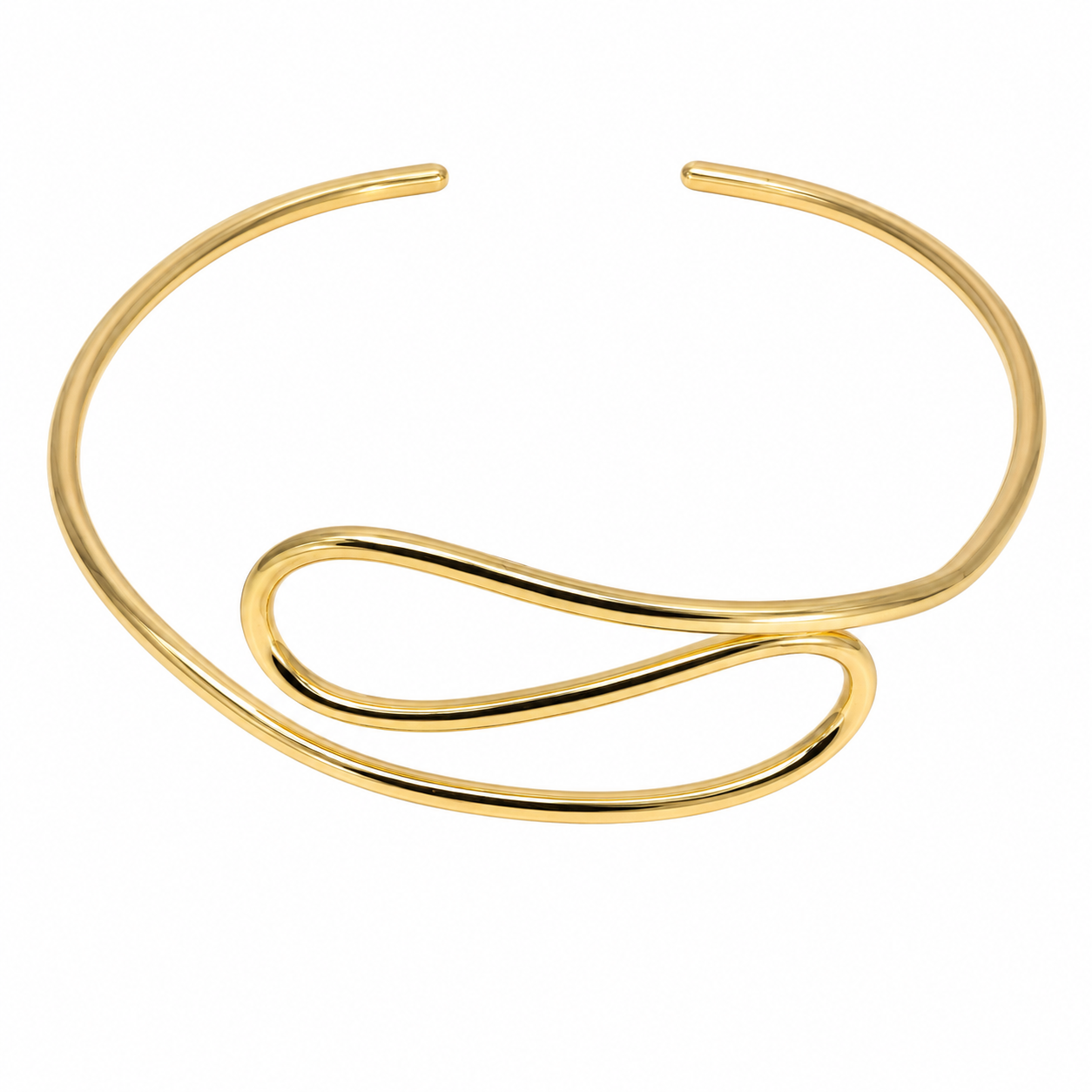 Semijoia Colar Choker Aro S 12cm Banho Ouro 18K