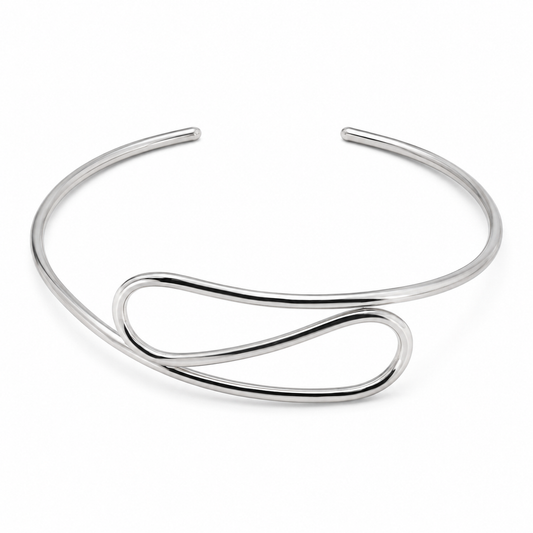 Semijoia Colar Choker Aro S 12cm Banho Ródio