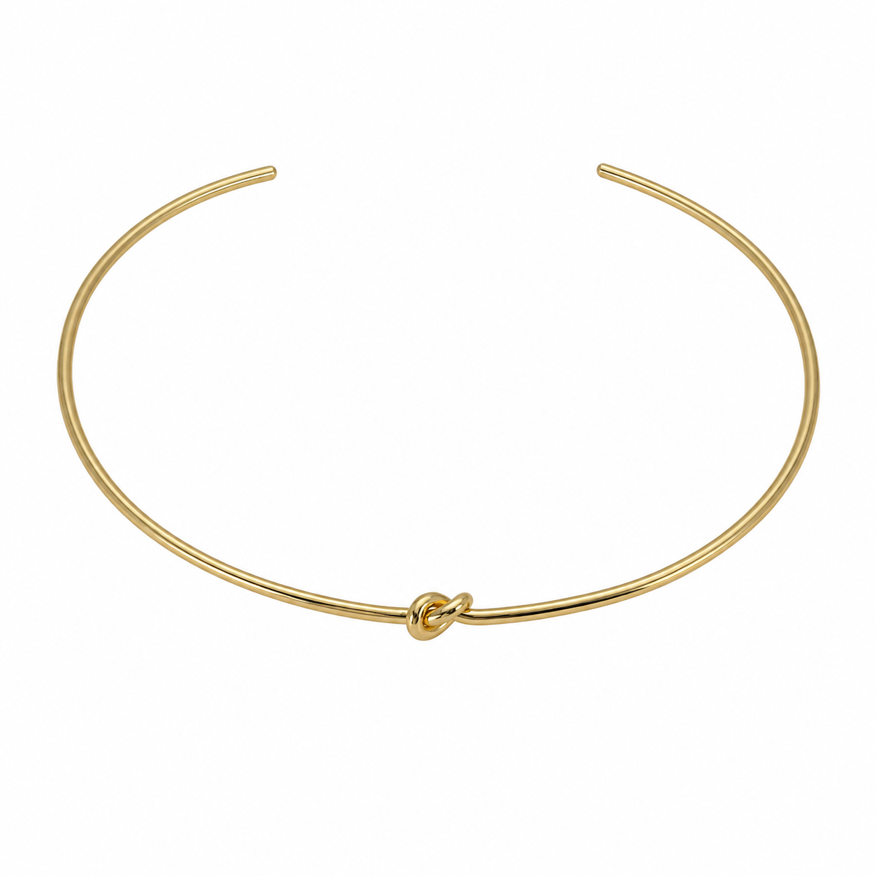 Semijoia Colar Choker Aro Nozinho 11cm Banho Ouro 18K