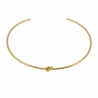 Semijoia Colar Choker Aro Nozinho 11cm Banho Ouro 18K