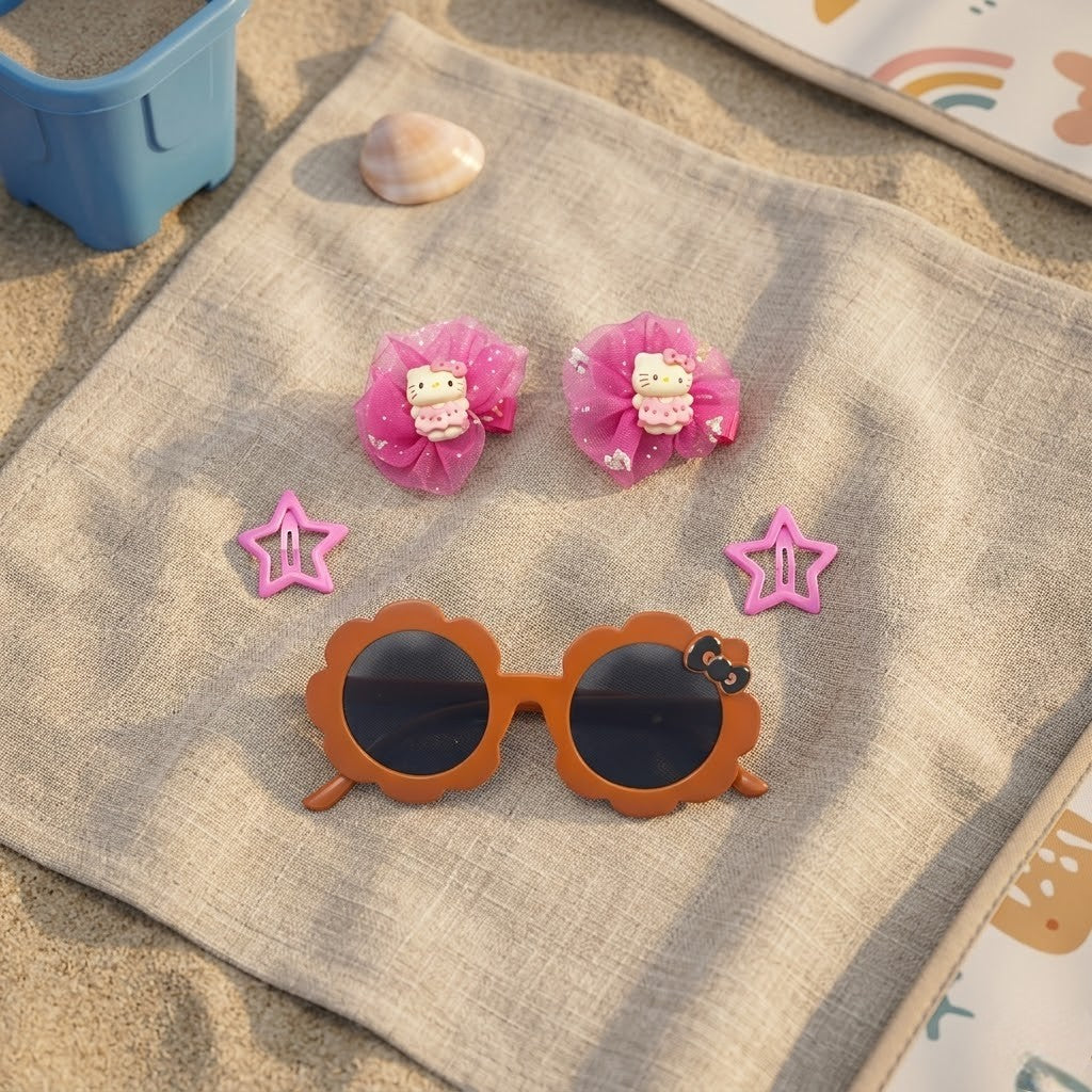 Kit Infantil com Prendedores e Óculos de Sol com 5 Peças