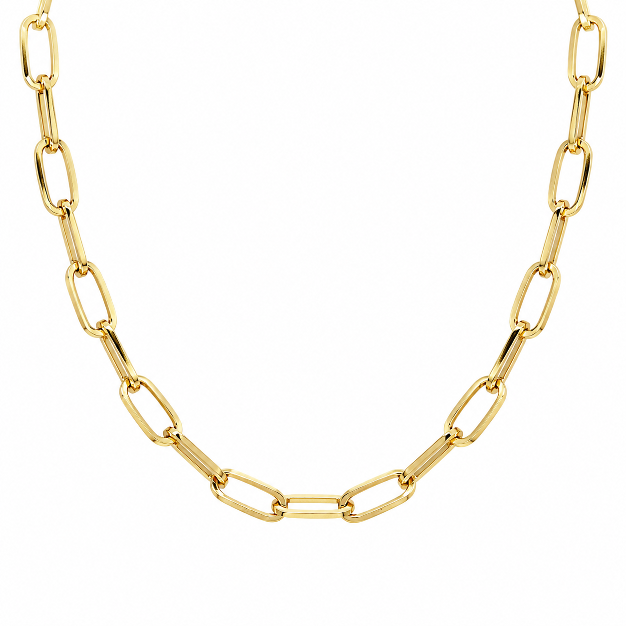 Semijoia Colar Elos 40cm Banho Ouro 18K
