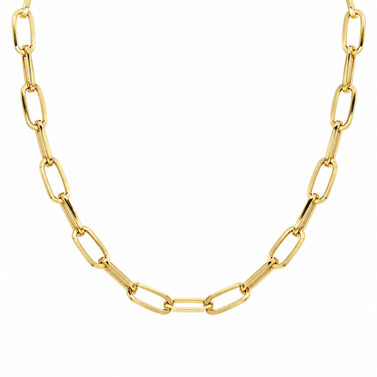 Semijoia Colar Elos 40cm Banho Ouro 18K