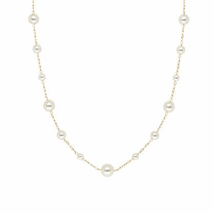 Semijoia Colar Pérolas 60cm Banho Ouro 18K