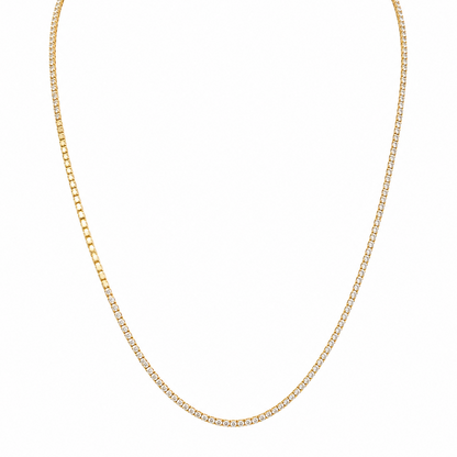 Semijoia Colar Riviera 40cm Banho Ouro 18K