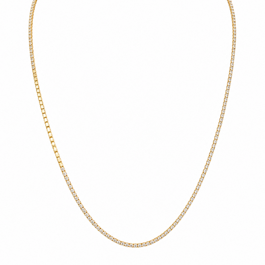 Semijoia Colar Riviera 40cm Banho Ouro 18K