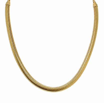Semijoia Colar Corrente Achatada 40cm Banho Ouro 18K
