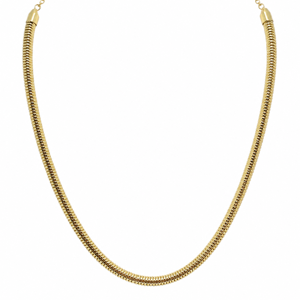 Semijoia Colar Corrente Snake 40cm Banho Ouro 18K