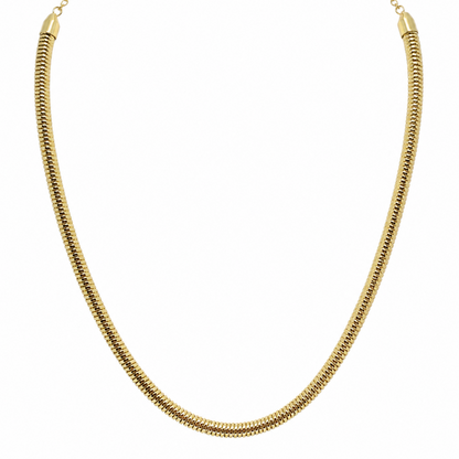 Semijoia Colar Corrente Snake 40cm Banho Ouro 18K