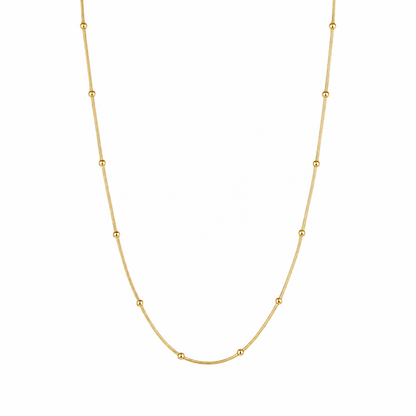 Semijoia Colar Rabo De Rato Com Bolinhas 60cm Banho Ouro 18K