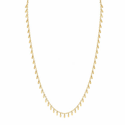 Semijoia Colar Palitos Com Navetes Lisas 70cm Banho Ouro 18K