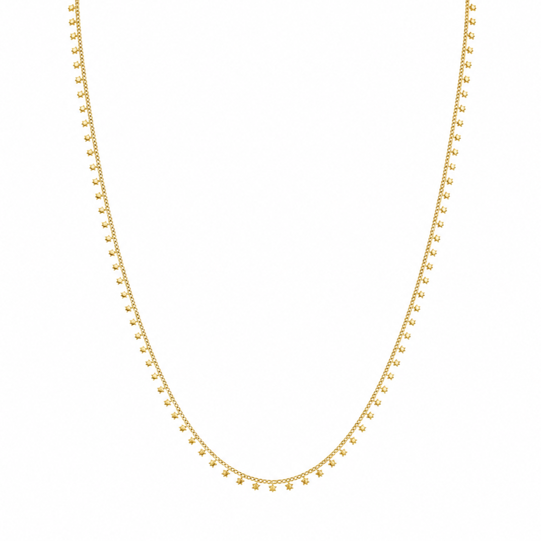 Semijoia Colar Estrelinhas 70cm Banho Ouro 18K