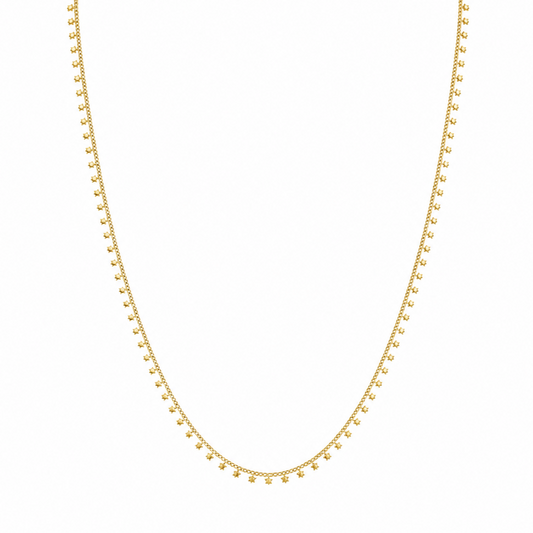 Semijoia Colar Estrelinhas 70cm Banho Ouro 18K