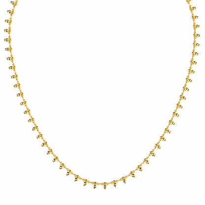Semijoia Colar Bolinhas Penduradas 45cm Banho Ouro 18K