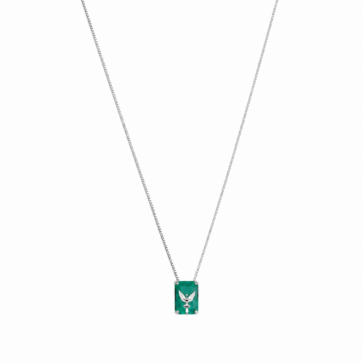 Semijoia Colar Escapulário Fusion Paraiba 40cm Banho Ródio