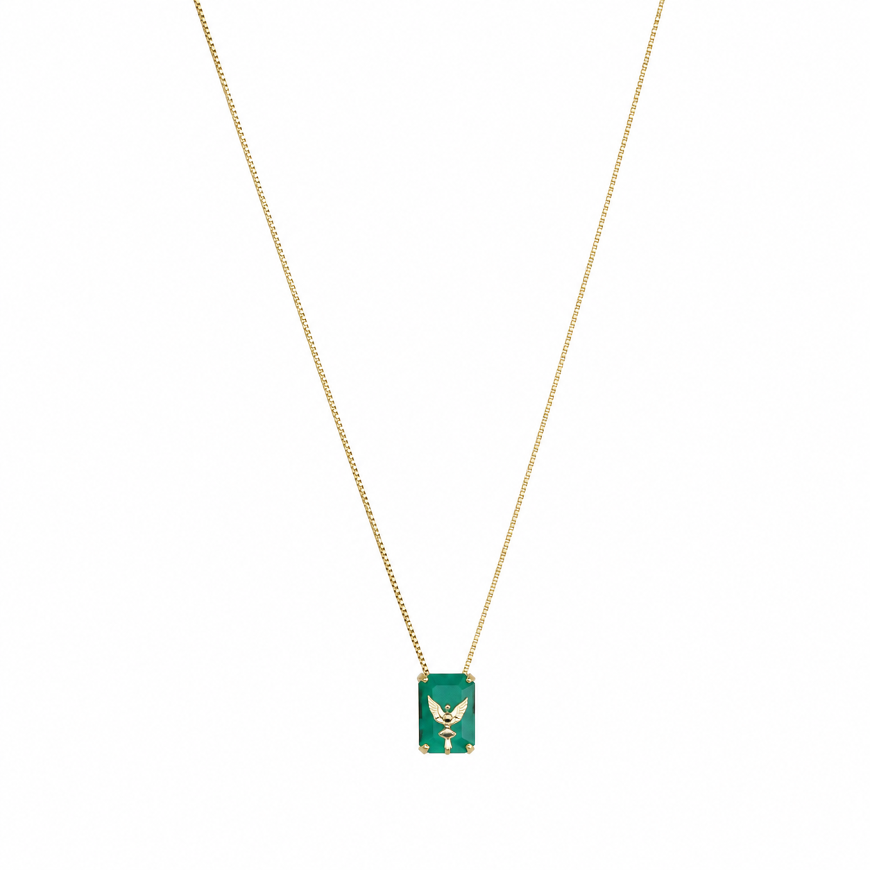 Semijoia Colar Escapulário Fusion Paraiba 40cm Banho Ouro 18K