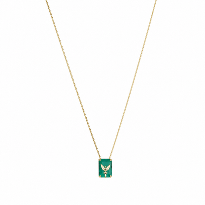 Semijoia Colar Escapulário Fusion Paraiba 40cm Banho Ouro 18K