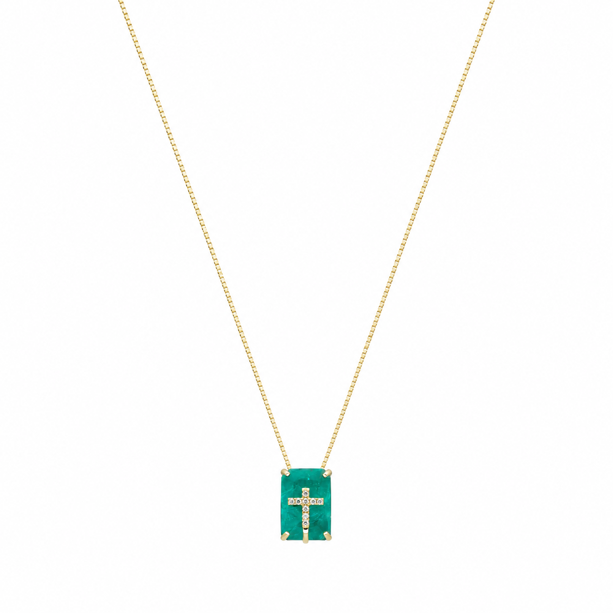 Semijoia Colar Escapulário Fusion Paraiba 40cm Banho Ouro 18K
