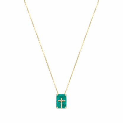 Semijoia Colar Escapulário Fusion Paraiba 40cm Banho Ouro 18K