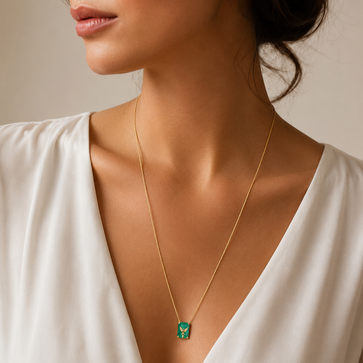 Semijoia Colar Escapulário Fusion Paraiba 40cm Banho Ouro 18K