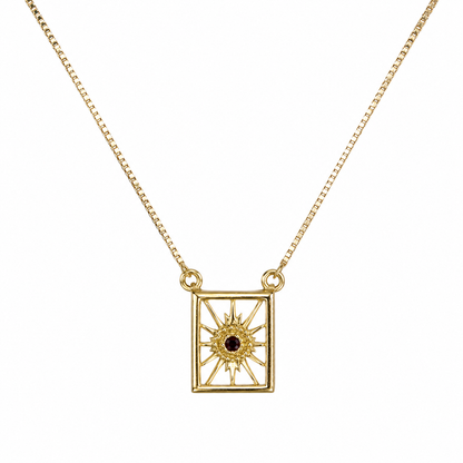 Semijoia Colar Escapulário N.S. Aparecida E Sagrado Coração 40cm Banho Ouro 18K