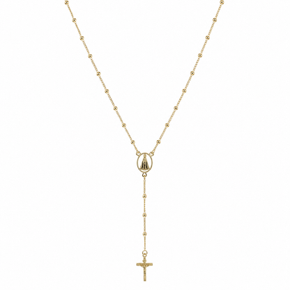Semijoia Colar Terço N.S. Aparecida 35cm Banho Ouro 18K