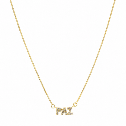 Semijoia Colar Paz Cravejado 48cm Banho Ouro 18K