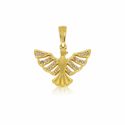Semijoia Pingente Espírito Santo Cravejado 20mm Banho Ouro 18K