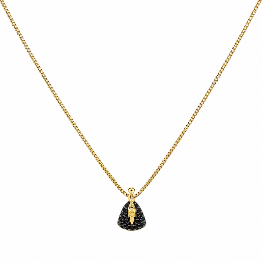 Semijoia Colar N.S. Aparecida Cravejado 24cm Banho Ouro 18K