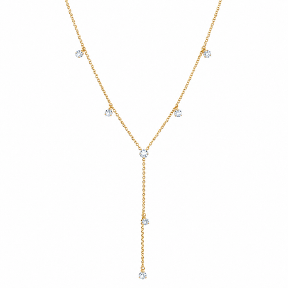 Semijoia Colar Gravata Gotinhas 42cm Banho Ouro 18K