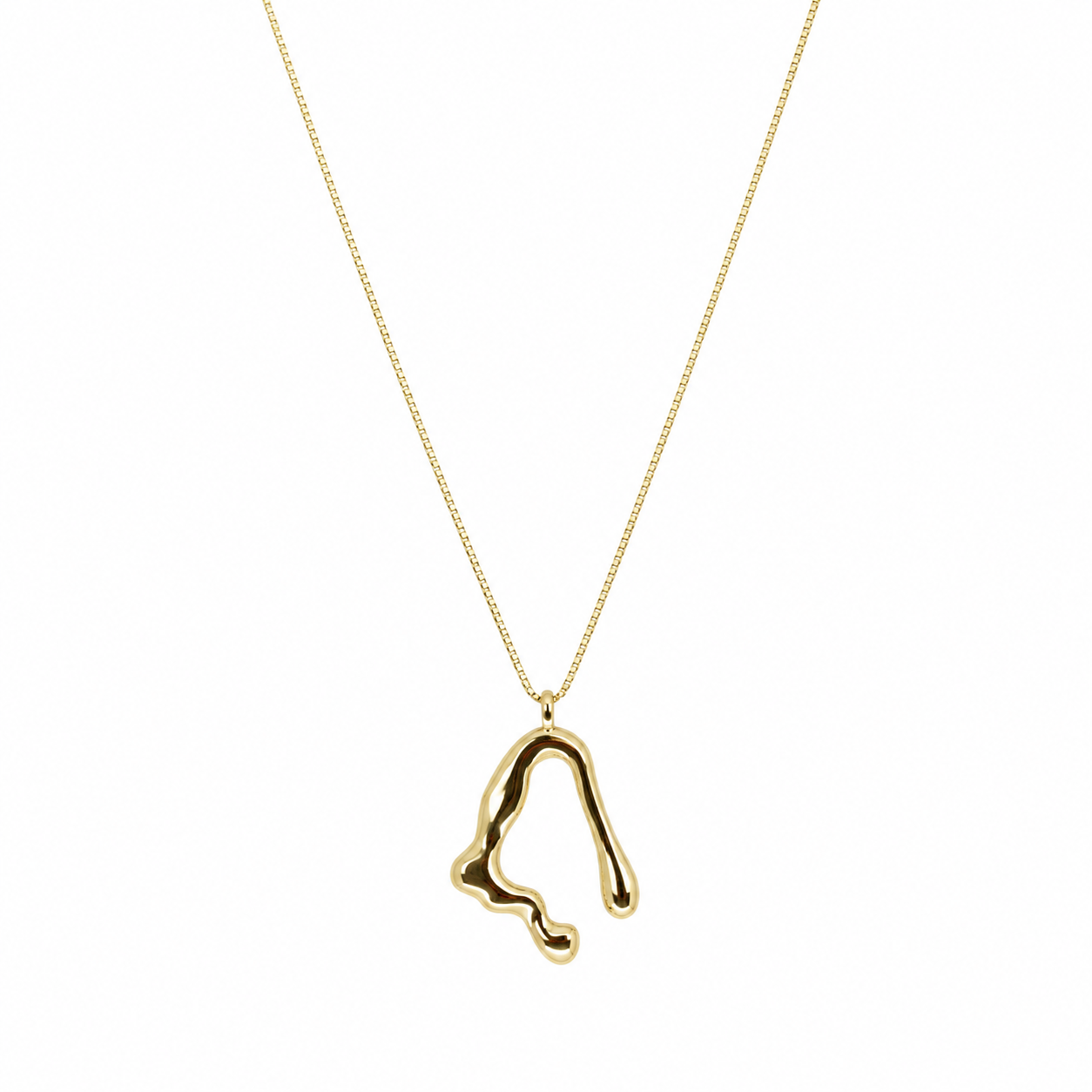 Semijoia Colar Assimetrico 45cm Banho Ouro 18K