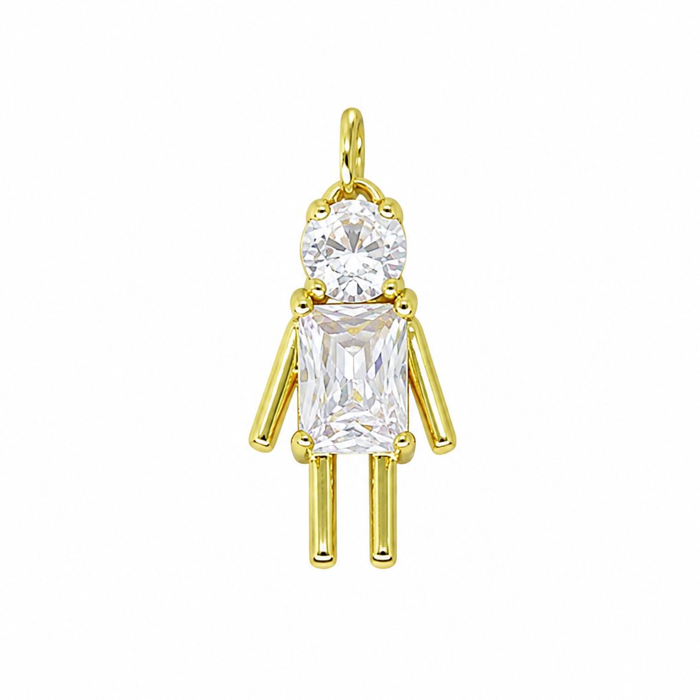 Semijoia Pingente Filho (A) Com Zircônia 19mm Banho Ouro 18K