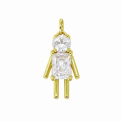 Semijoia Pingente Filho (A) Com Zircônia 19mm Banho Ouro 18K