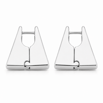 Semijoia Brinco Trapézio Pequeno 5mm 18mm Banho Ródio