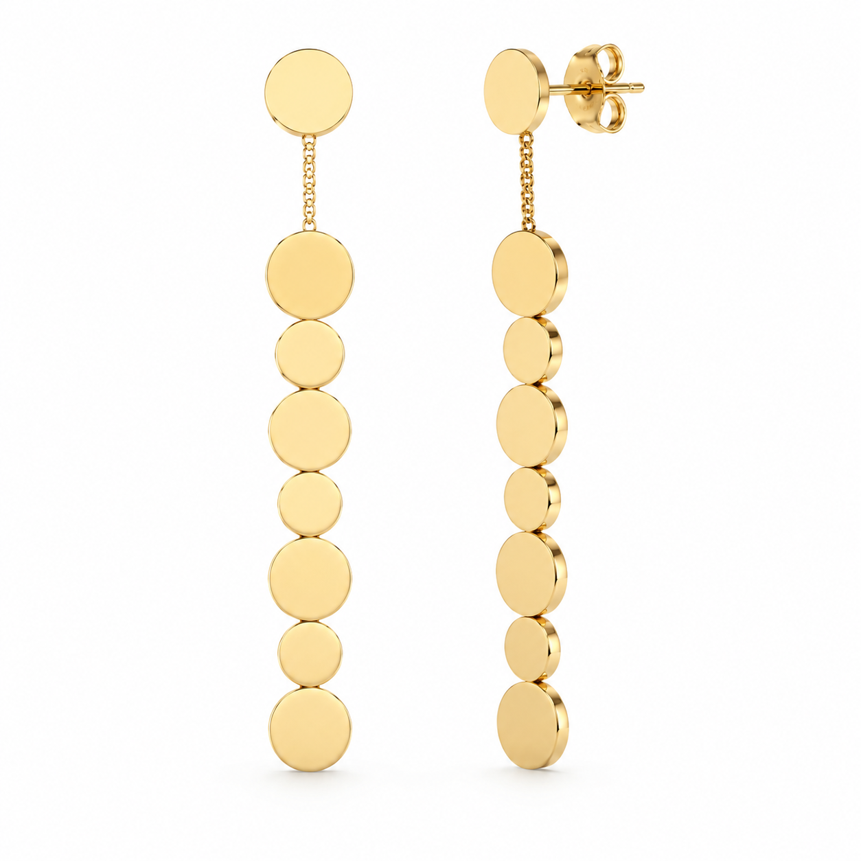 Semijoia Brinco Redondo Espírito Santo Cravejado 12mm Banho Ouro 18K Banho Ródio