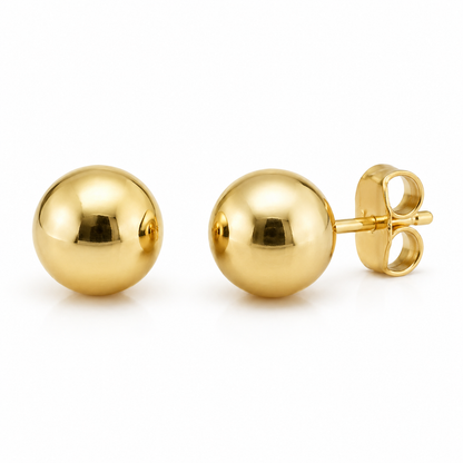 Semijoia Brinco Bola Lisa 12mm Banho Ouro 18K