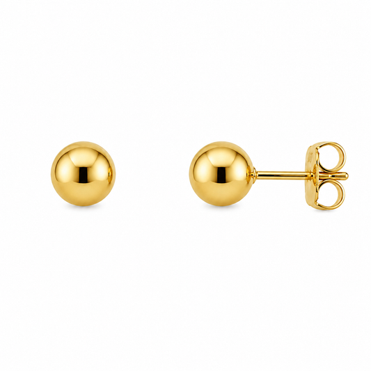 Semijoia Brinco Bola Lisa 10mm Banho Ouro 18K