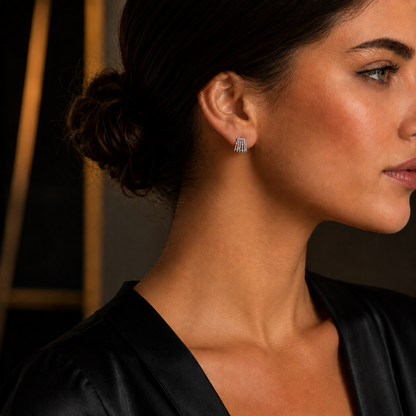 Semijoia Brinco Ear Cuff Fios Com Zircônia 19mm Banho Ródio