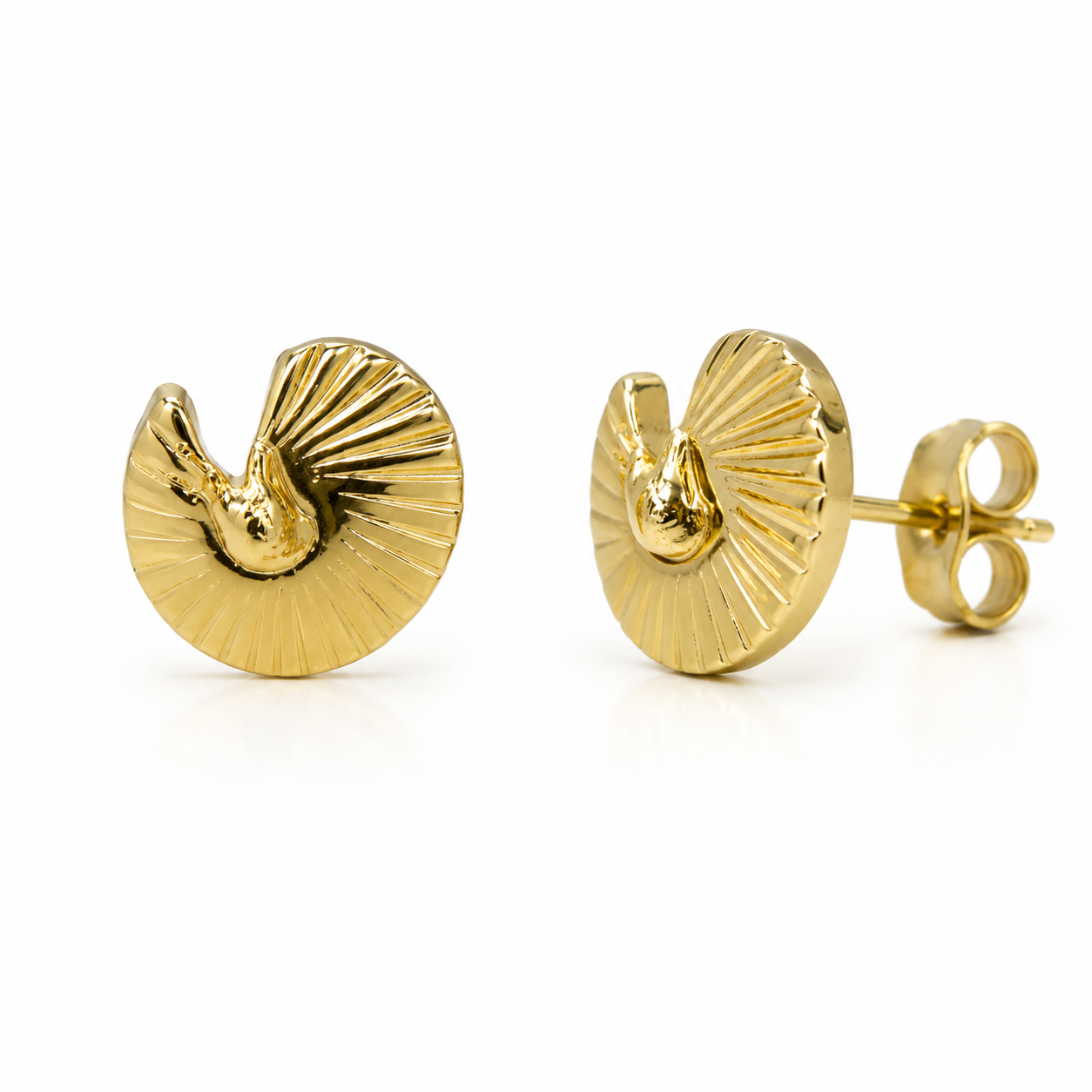 Semijoia Brinco Caracol Pp 8mm Banho Ouro 18K