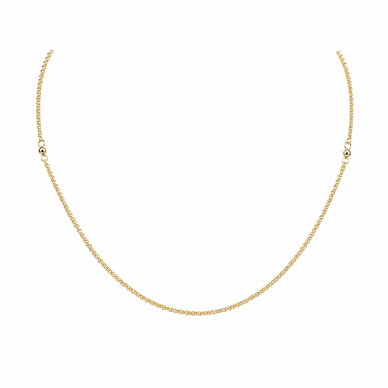 Semijoia Colar Elos Com Zircônia 45cm Colar Banho Ouro 18K