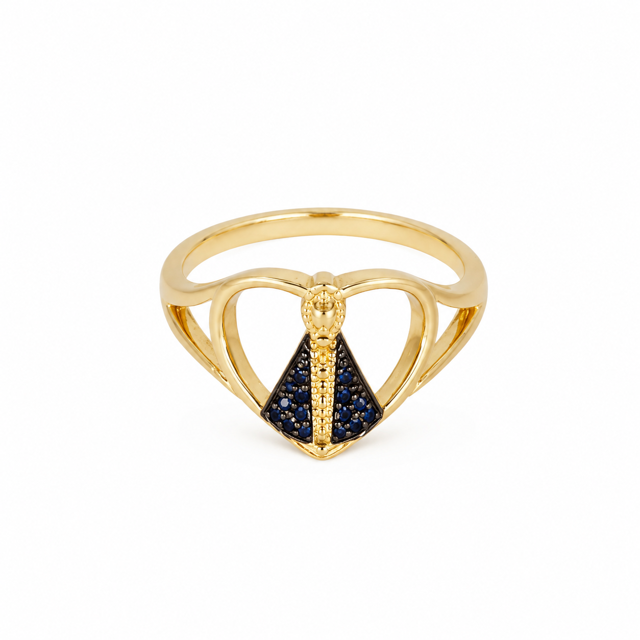 Semijoia Anel Fino N.S. Aparecida 13mm Aro 19 Banho Ouro 18K