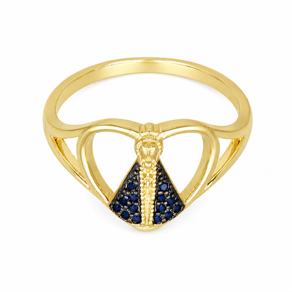 Semijoia Anel Fino N.S. Aparecida 13mm Aro 21 Banho Ouro 18K