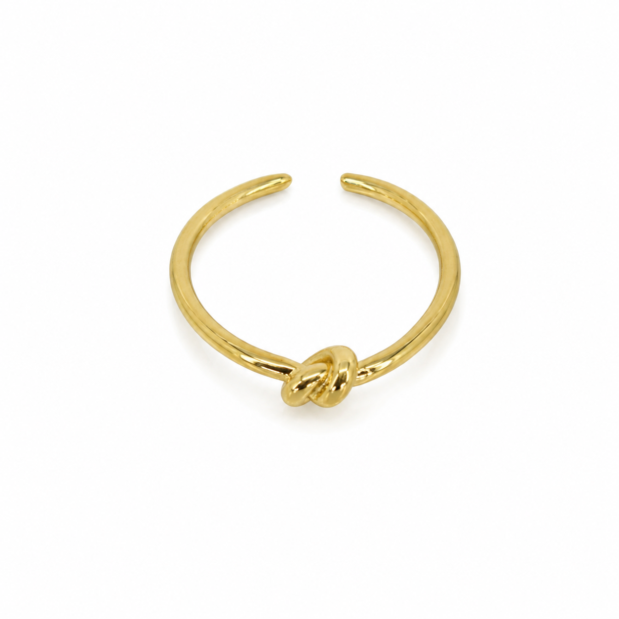 Semijoia Anel Ajustável Nozinho 3mm Banho Ouro 18K