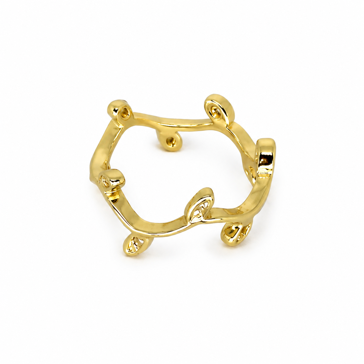 Semijoia Anel Ramos Com Zircônia 7mm Aro 14 Banho Ouro 18K