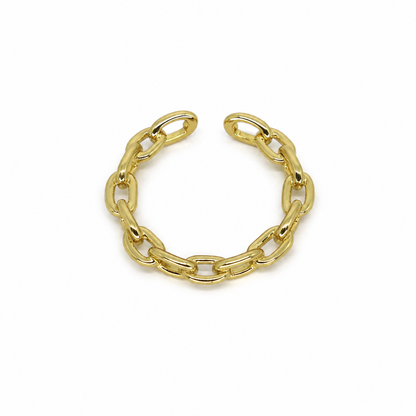 Semijoia Anel Ajustável Elos 4mm Banho Ouro 18K