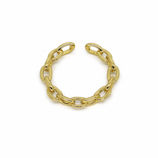 Semijoia Anel Ajustável Elos 4mm Banho Ouro 18K
