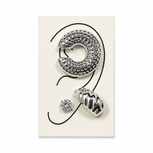 Kit Piercing Fake 2 Peças Prata