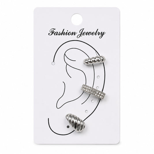 Kit Piercing Fake 3 Peças Prata